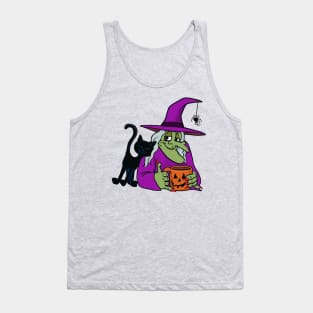 old witch with coffee and friends Tank Top